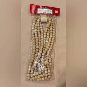 🆕 Vintage Wooded Christmas Bead Garland 9’ New In Package